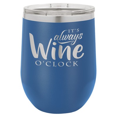 Polar Camel 12 oz. Royal Blue Vacuum Insulated Stemless Wine Tumbler with Lid