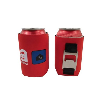 Neoprene Can Cooler With Bottle Opener