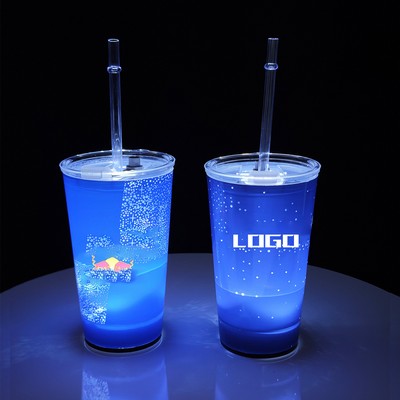 16oz Illuminated Party Cups with Lids for Celebrations