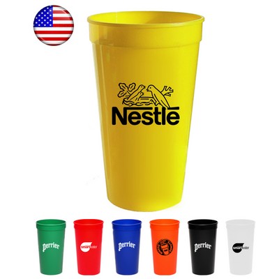 Union Printed - USA Made 32 oz. Large Stadium Cups with 1-Color Logo