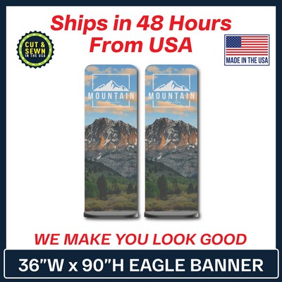 Eagle Tension Fabric 36" W x 90" H | Double-Sided Graphic and Hardware Package - Made in the USA