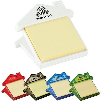 House-shaped Plastic Magnetic Sticky Note Holder w/30 Sheets
