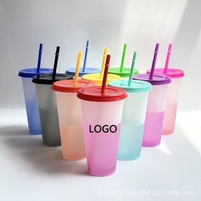 24oz Color Changing Cup with Lid and Straw