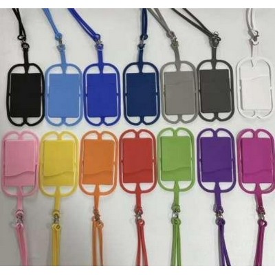 Silicone Phone Holding Lanyard With Wallet