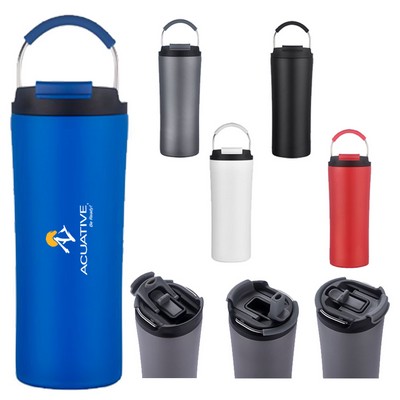 21 Oz. Vacuum Bottle with Handle and Dual Use Lid