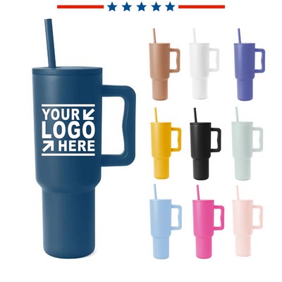 40oz. Tumbler with Handle and Straw