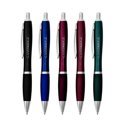 Union Printed - Promotional - Remarkable - Metal Silver Click Pen with 1-Color Logo