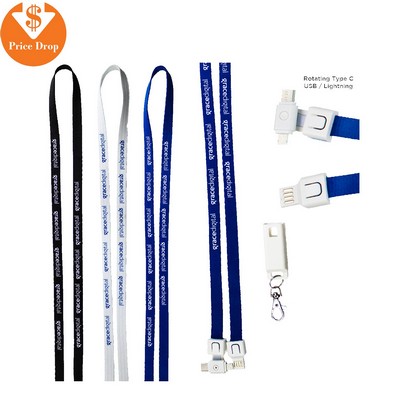 3-In-1 Usb Charging Cable Lanyard