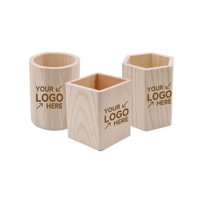 Wooden Desktop Pen Holder