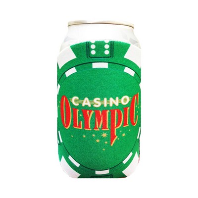 Premium Full Color Dye Sublimation Collapsible Foam Poker Chip Green Coolie