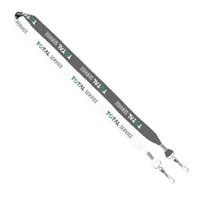 3/4" 2-Ended Dye-Sublimated Lanyard with Metal Crimp & Metal Swivel Snap Hook