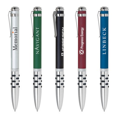 Genji-I Aluminum Ballpoint Pen w/Rubber Dot Grippers