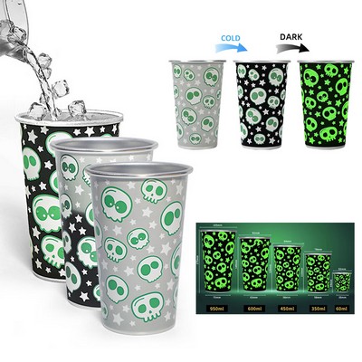 16 Oz Pint Luminous Glow in the Dark Drink Halloween Aluminum Beer Mug