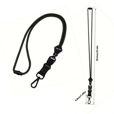 1/4"Polyester Lanyard with Hexagonal Slider and Quick Release