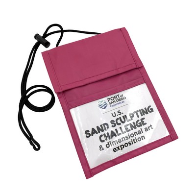 Folded Neck Wallet with Clear Front Window