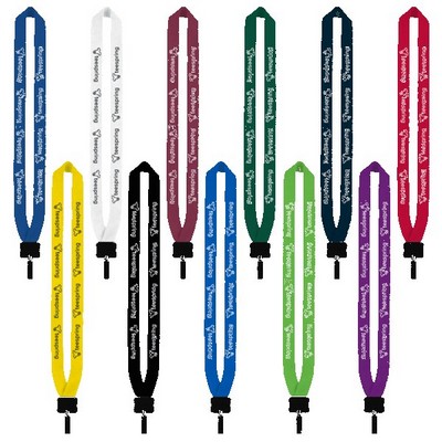 1" Cotton Lanyard with Plastic Clamshell & O-Ring