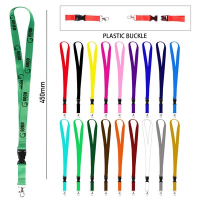 3/4'' Full Color Lanyard w/ Lobster Claw & Plastic Buckle
