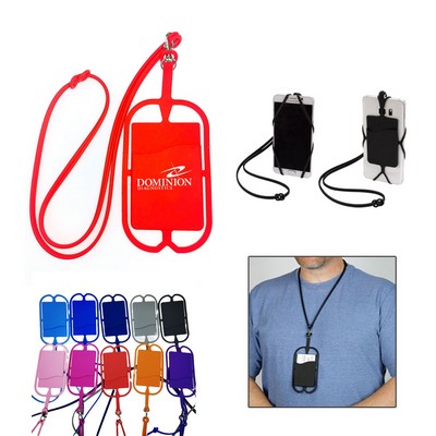 Silicone Lanyard with Phone Holder & Wallet