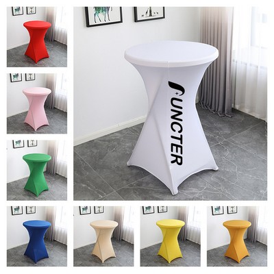 30 x 43" Spandex Cocktail Table Cover, Custom Printed Table Cover With Leg