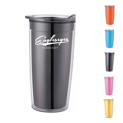 20 Oz Plastic Double Wall Insulated Tumbler