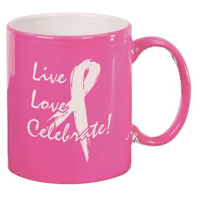 11 oz. Pink Ceramic Round LazerMug