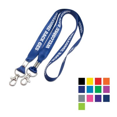 Custom Double Ended Lanyard w/ Lobster Claw & Metal Crimp