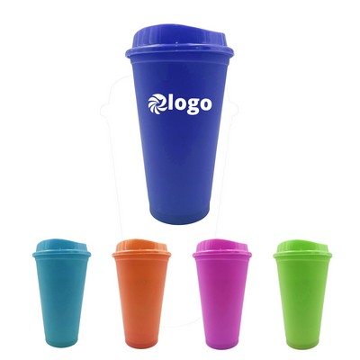 16oz Plastic Cold Color Changing Coffee Cup