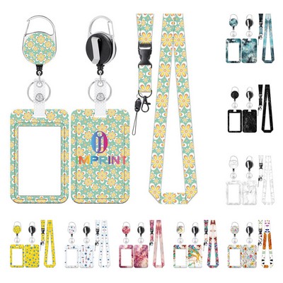 Teacher Lanyard for ID Badges with Clip Keychain Retractable Reels