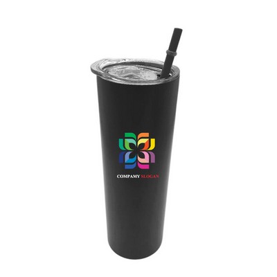 20oz Double Wall Maars Skinny Stainless Steel Tumbler with Straw