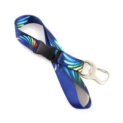 3/4" Polyester Lanyard w/ Bottle Opener