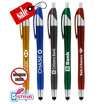 Union Printed - Elegant Colored Stylus Clicker Promo Pen with 1-Color Print - No Minimum