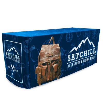 Sublimated PREMIUM Box Style Fitted Table Cloth, 4' Table, Premium Fabric, 4 sided, Closed back