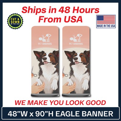 Eagle Tension Fabric 48" W x 90" H | Double-Sided Graphic and Hardware Package - Made in the USA