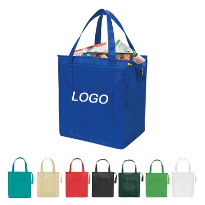 Custom Resuable Water Resistant Non Woven Insulated Grocery Cooler Tote Bag