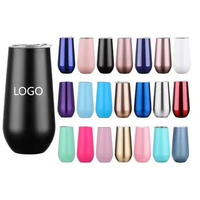 6oz Double Insulated Champagne Flute Tumbler with Lid