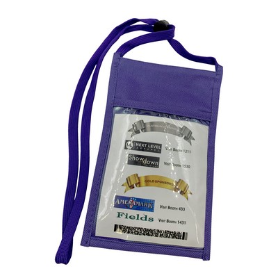 Clear Window Pocket with Back Zipper Pouch Neck Wallet (4.5" x 5.5")