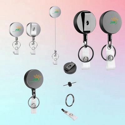 Retractable Zinc Alloy Badge Reel Holder