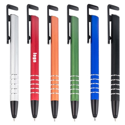 3-in-1 Aluminum Stylus Mobile Phone Stand Pen