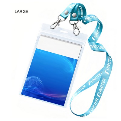 Large Secure View Badge Lanyard Set