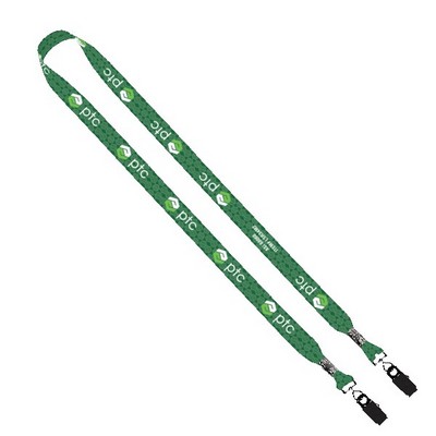 3/4" rPET Dye-Sublimated Double-Ended Lanyard with Metal Crimp and Bulldog Clip