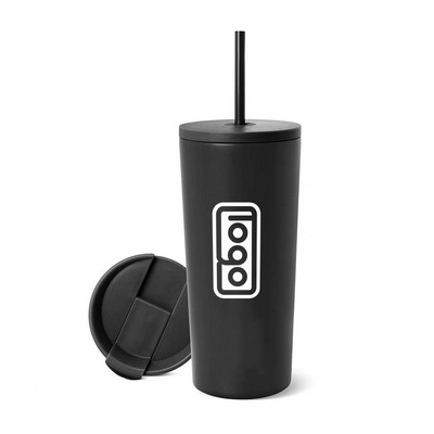 24oz Stainless Steel Coffee Cup with Straw