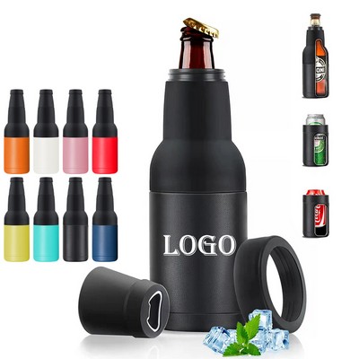 For 12 Oz 14 Oz Beer Bottle Can Cooler with Opener Gifts for Men & Women