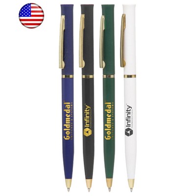 USA Made - Deluxe - Twister Ballpoint Pen - Gold Ring