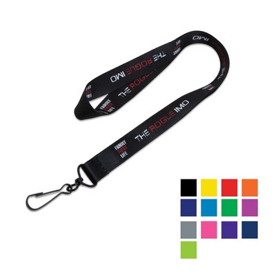 Custom 3/4" Polyester Lanyard w/ Metal Swivel J Hook