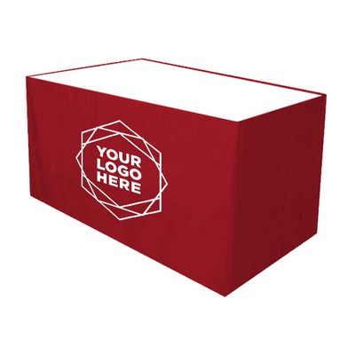 4' 4-Sided Polyester Poplin Table Skirt (Dye Sublimation Print)