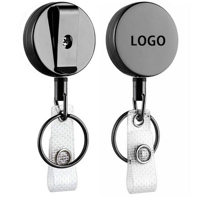1 3/5"x3 1/2'' Heavy Duty Retractable Zinc Alloy Badge Reel w/Clip Holder