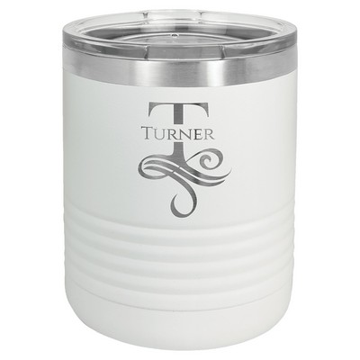 Polar Camel 10 oz. White Vacuum Insulated Ringneck Tumbler with Clear Lid