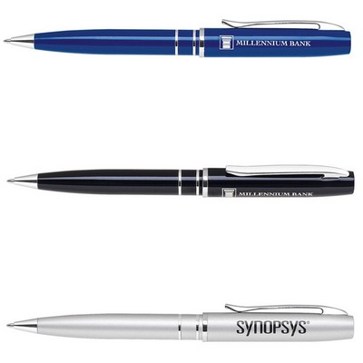 Frank Aluminum Ballpoint Twist Action Pen w/Enamel Lacquered Body