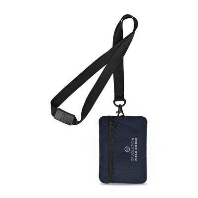 Rally Recycled ID Pouch Lanyard - Navy