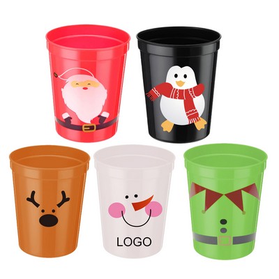 16oz Reusable Christmas Plastic Cups